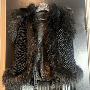 Black fur vest